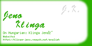 jeno klinga business card